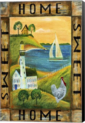 Framed Home Sweet Home Seaside Flag Print