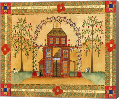 Framed School House Blessings Nurture Friendships Print