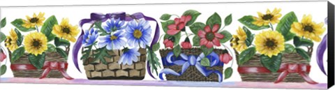 Framed Baskets Of Posies Print