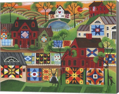 Framed Mama&#39;s Colorful Quilts Print