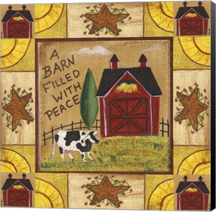 Framed Barn Filled With Peace 1 Print