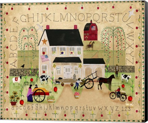 Framed American General Store Sampler Print