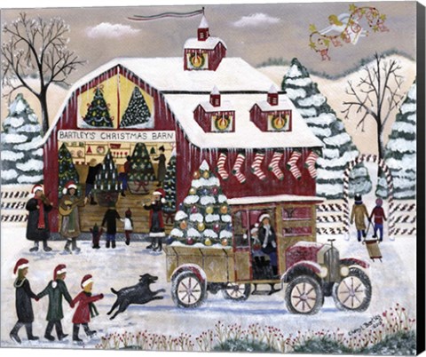 Framed Bartleys Christmas Barn Print