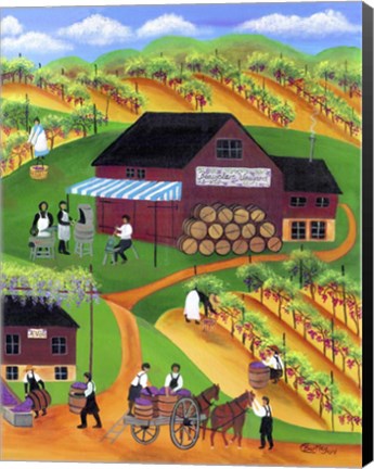 Framed Beaujolais Vineyard Print