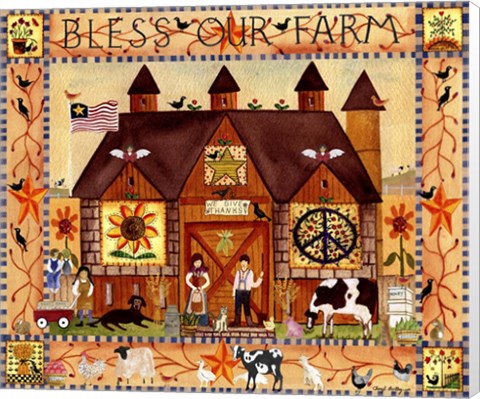 Framed Bless Our Farm Print