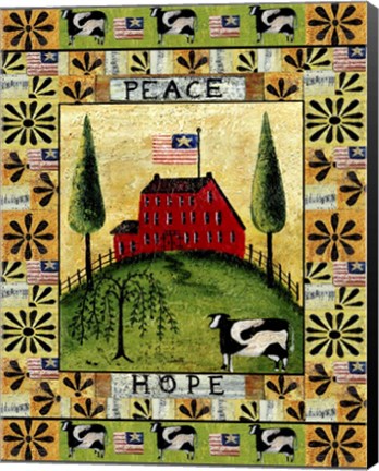Framed American Farm Peace Hope Print