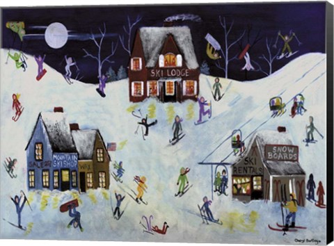 Framed Mountain Ski Slope Print