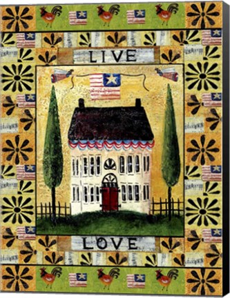 Framed American Flag Angel Live Love Print
