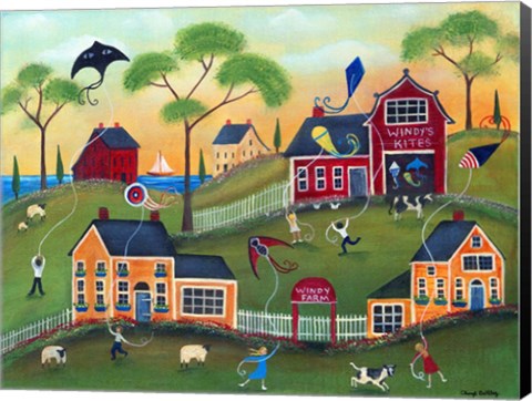 Framed Windys Kite Farm Print