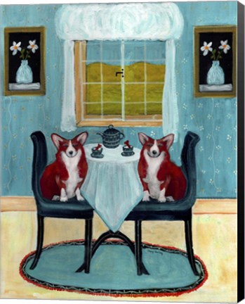 Framed Doggie Tea Time Print