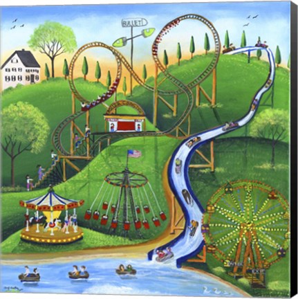 Framed Amusement Park Rides Print