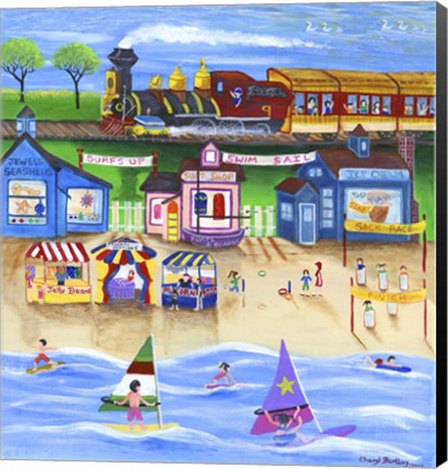 Framed Surf Swim Sail Train Ride Print
