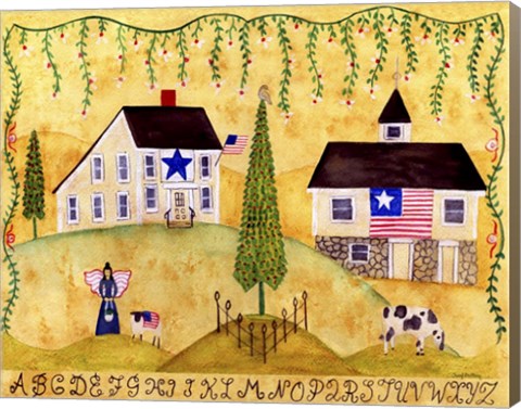 Framed American Farmhouse Sampler Print