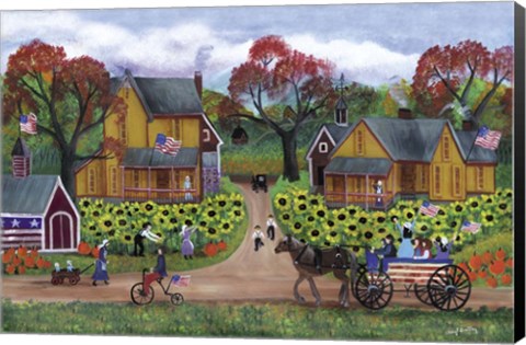 Framed American Sunflower Farm Celebration Print