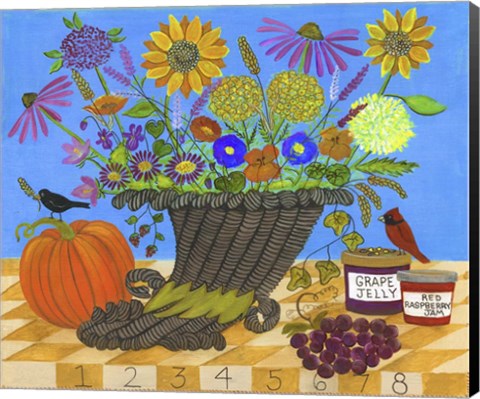 Framed Cornucopia Thanksgiving Sampler Bouquet Lang 2017 Print
