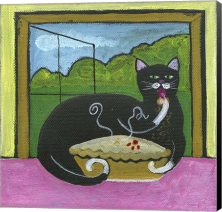 Framed Kitty Likes Cherry Pie Print