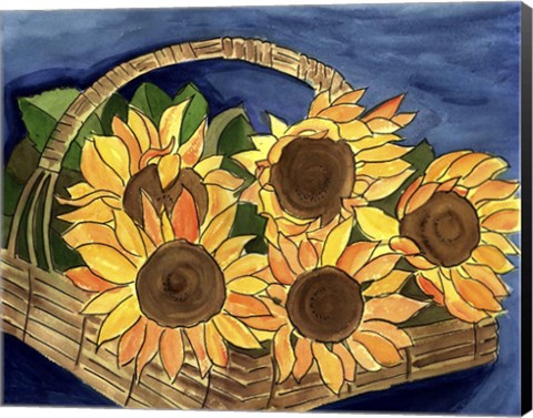 Framed Sunflower Basket Print