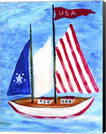 Framed U.S.A. Sailboat Print