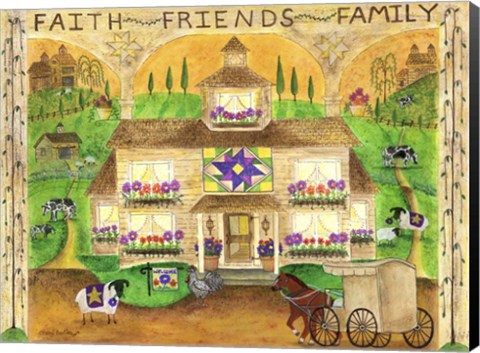 Framed Faith Friends Family Print