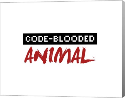 Framed Code-Blooded Animal - White Print