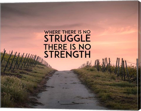 Framed Where There Is No Struggle There Is No Strength - Color Print