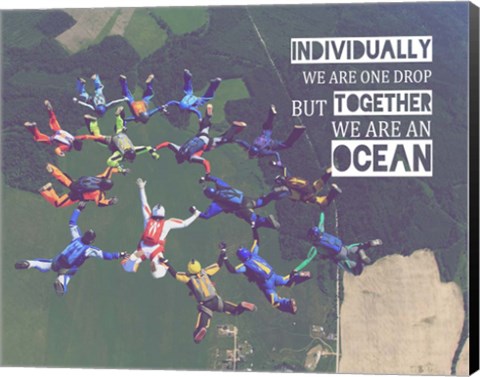 Framed Together We Are An Ocean - Skydiving Team Color Print