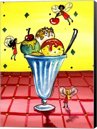 Framed Ice Cream Fairies Print