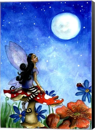 Framed Fairy On A Toadstool Print