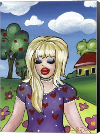 Framed Blonde Country Girl Print
