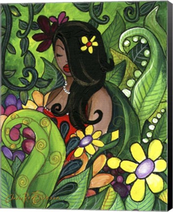 Framed Hawaiin Girl Print