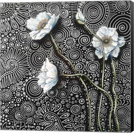 Framed White Poppies 2 Print