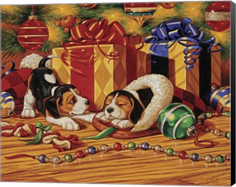 Framed Beagle Pups Print