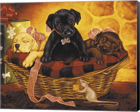 Framed Lab Basket Print