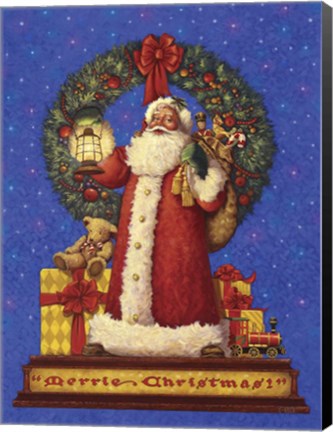 Framed Victorian Santa Print