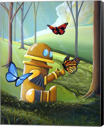 Framed Bot and the Butterflies Print