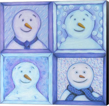 Framed Four Snowmen Print