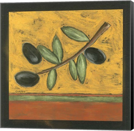 Framed Tuscan Olive Branch I Print