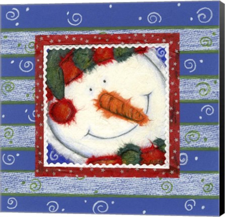 Framed Scarf Snowman 1 Print