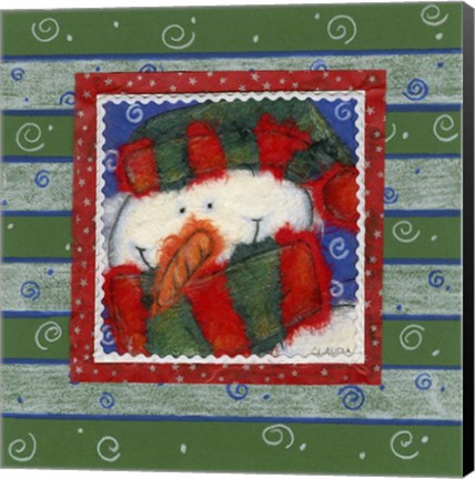 Framed Scarf Snowman 2 Print