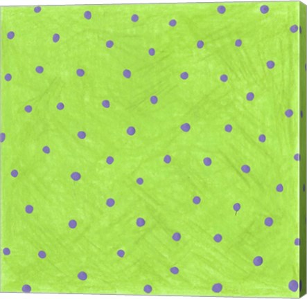 Framed Green Polka Dots Print