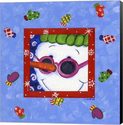 Framed Snowman Glasses Print