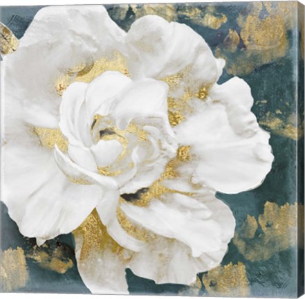 Framed Petals Impasto (Gold) Print