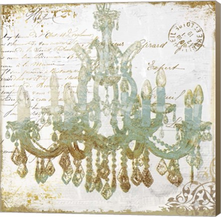 Framed Teal And Gold Print