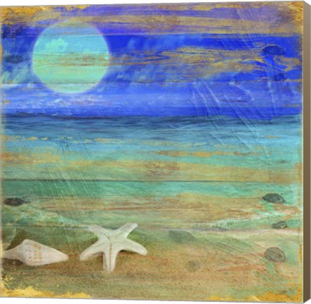 Framed Turquoise Moon Night Print