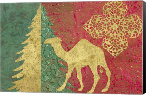 Framed Xmas Tree and Camel Print