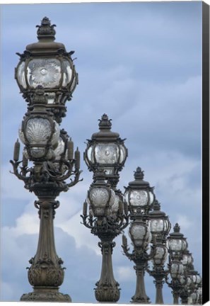 Framed Art Nouveau Lamps Posts on Pont Alexandre III - II Print