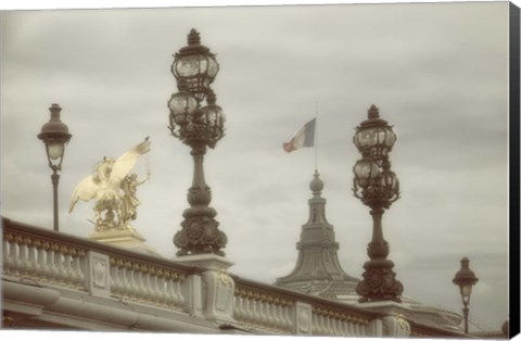 Framed Art Nouveau Lamps Posts on Pont Alexandre III - III Print
