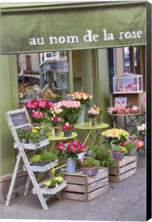 Framed Flower Shop In Paris Print