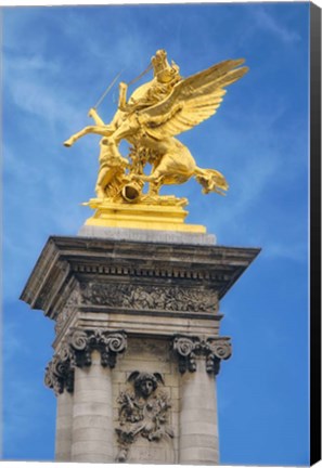 Framed Golden Fame Statue On Pont Alexandre III - II Print