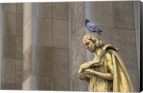 Framed Les Oiseaux Statue Print